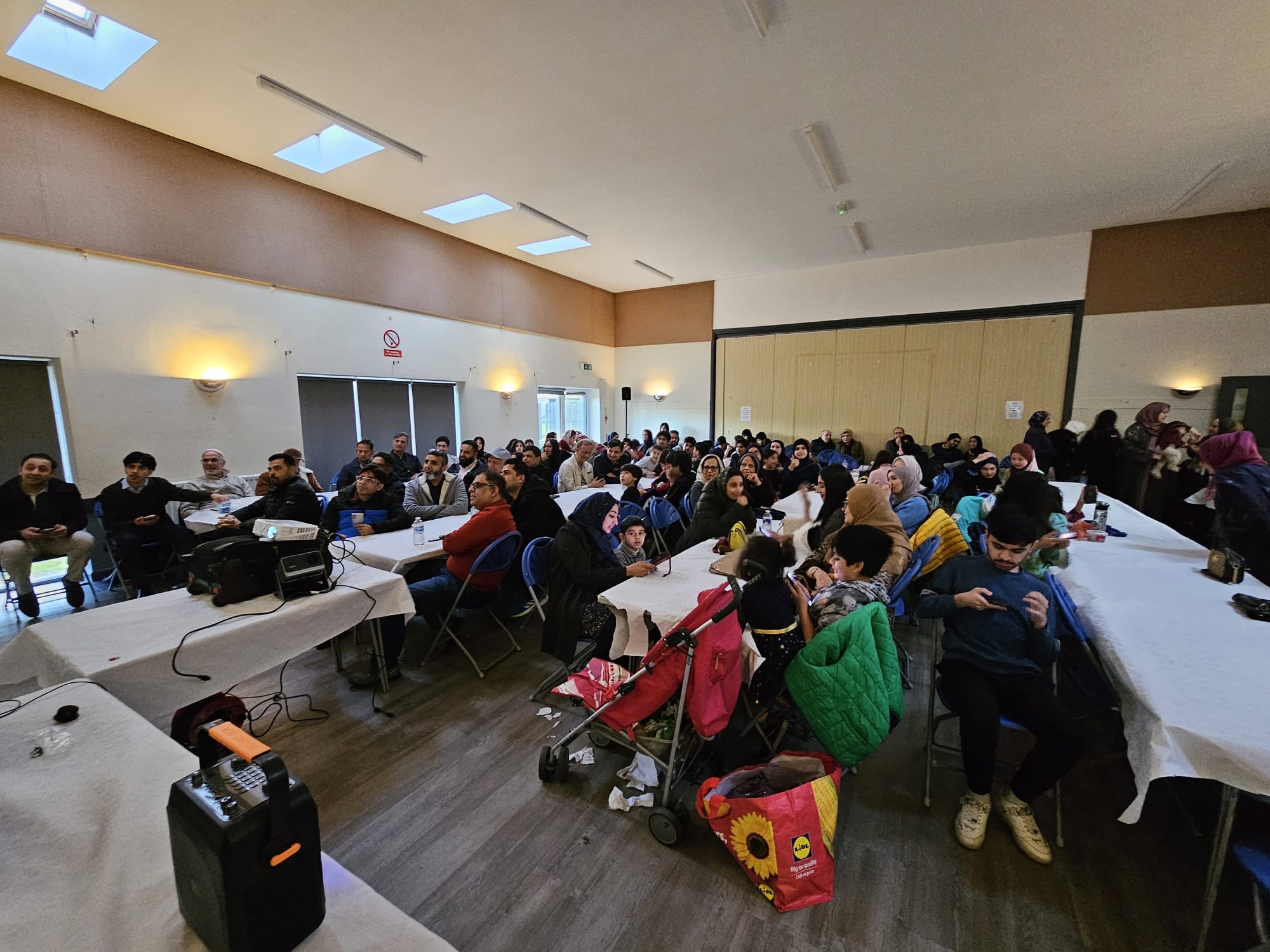Families gathered at a Rediscover Salah event